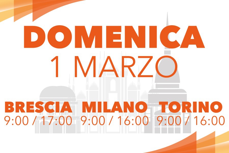 slide DOMENICA 1 MARZO BS MI TO ORARI
