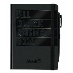 SMEMO ALL BLACK 12X16,5CM 12 MESI 2025/2026