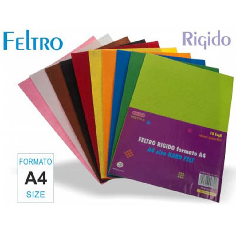 PANNO FELTRO 20X30 10FG  ASSORTITO RIGIDO 2