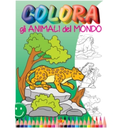 LIBRO DA COLORARE ANIMALI DEL MONDO 32PG V.2,60