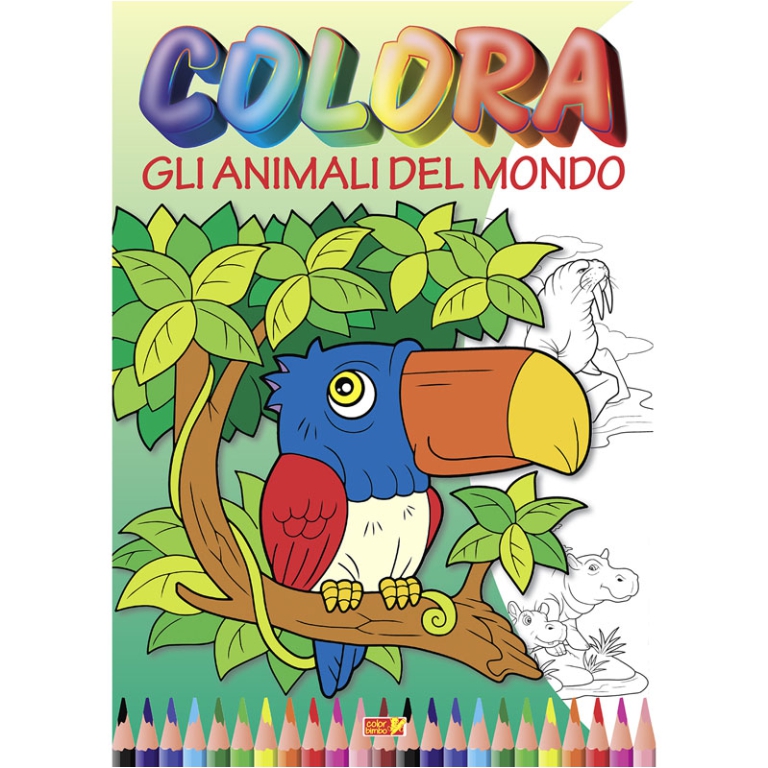 LIBRO DA COLORARE ANIMALI DEL MONDO 32PG V.2,60 2
