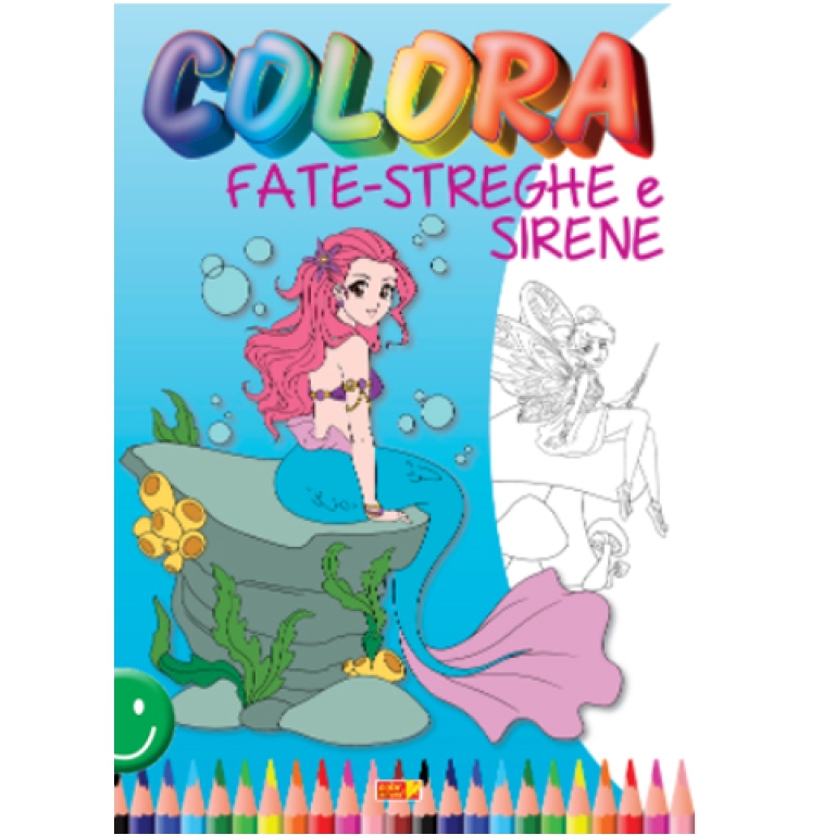 LIBRO DA COLORARE FATE STREGHE SIRENE 32PG V.2,60