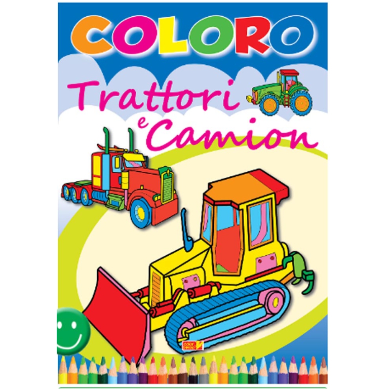 LIBRO DA COLORARE TRATTORI E CAMION 32PG V.2,60