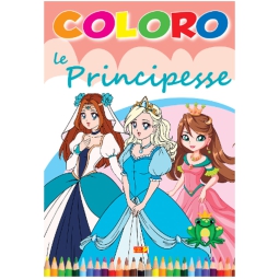 LIBRO DA COLORARE STICKERS PRINCIPESSE 24PG V.4,90: vendita ingrosso con  consegna veloce