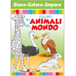 LIBRO DA COLORARE ANIMALI NEL MONDO 16PG V.1,90