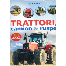 LIBRO DA COLORARE STICKERS TRATTORI CAMION V.4,90