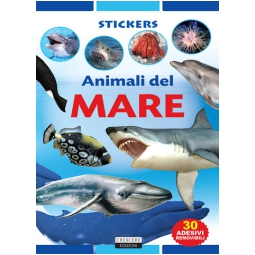 LIBRO DA COLORARE STICKERS ANIMALI MARE 24PG V.4,9