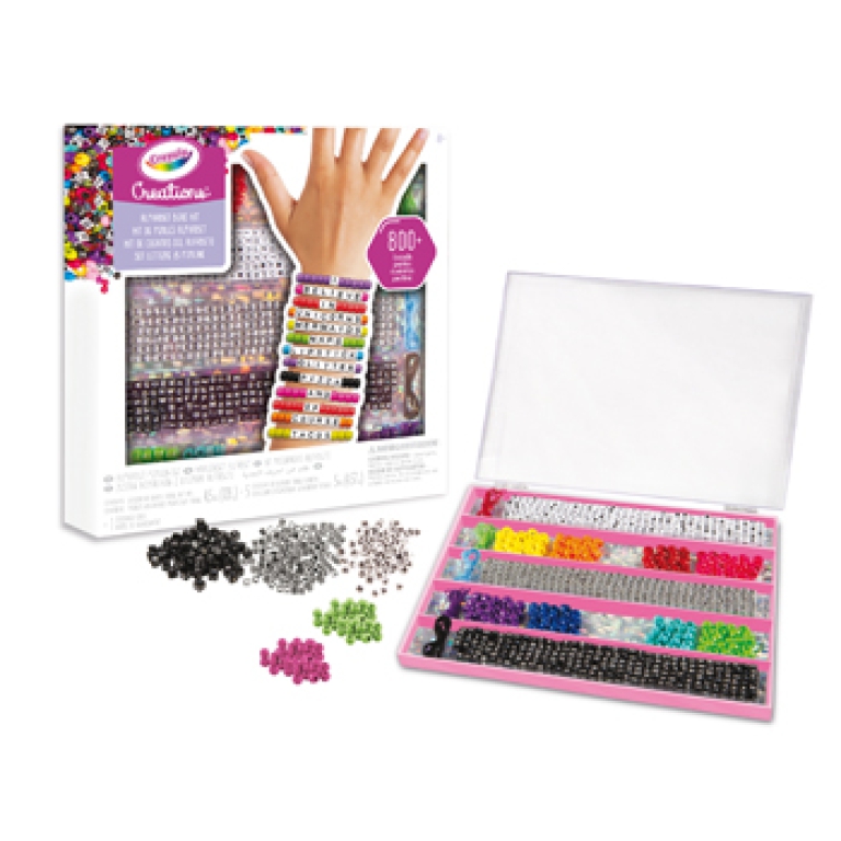 SET LETTERE E PERLINE CREA BRACCIALETTI