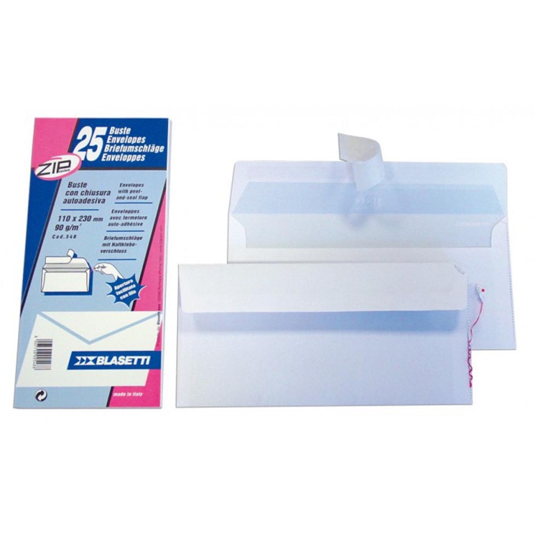 BUSTE FORMATO AMERICANO 11X23 AUT.25PZ SENZA FINESTRA 90GR