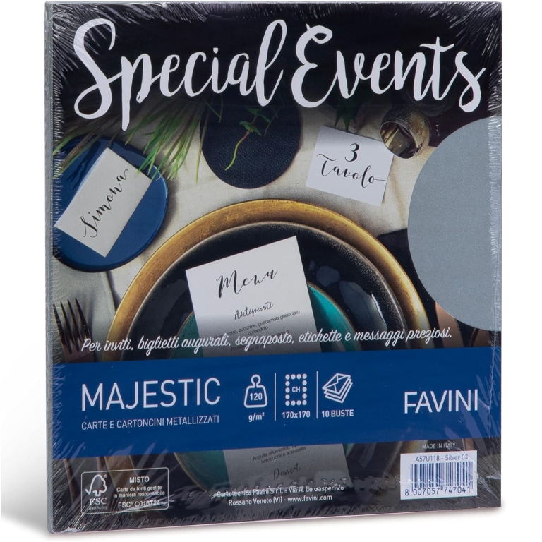 BUSTE PERLATE 10PZ ARGENTO 17X17 SPECIAL EVENTS