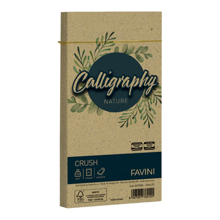 BUSTE CALLIGRAPHY 25PZ   CRUSH 11X22 OLIVA