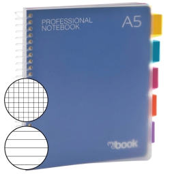 QUADERNO SPIRALE 50FG 1RIGO + 75FG 5MM 5DIVISORI