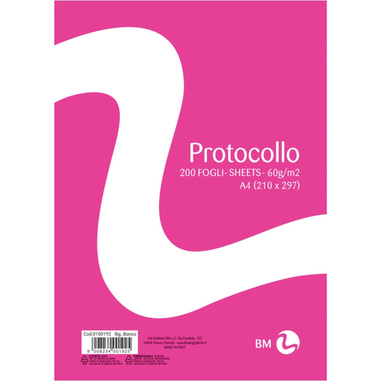 FOGLI PROTOCOLLO 200FG BIANCO 2