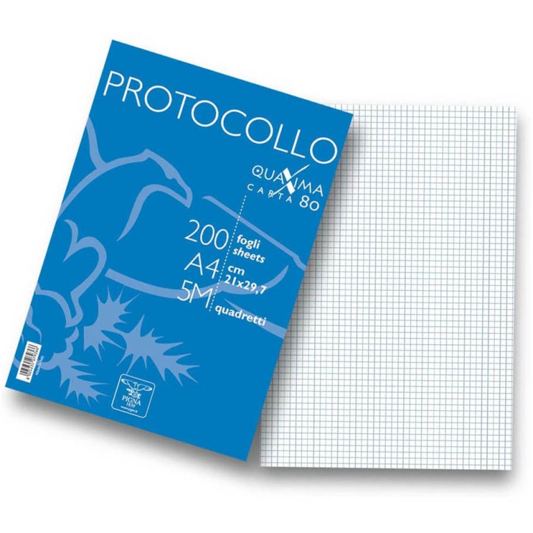 FOGLI PROTOCOLLO 200FG 5MM 80GR 5MM SENZA MARGINE