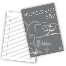 FOGLI PROTOCOLLO 200FG 80GR USO BOLLO RIGATO