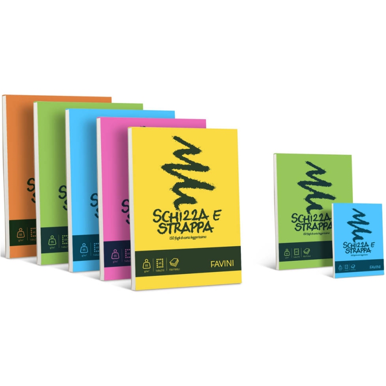 BLOCCO A6 5PZ SCHIZZA&STRAPPA FAVINI 10X15 2