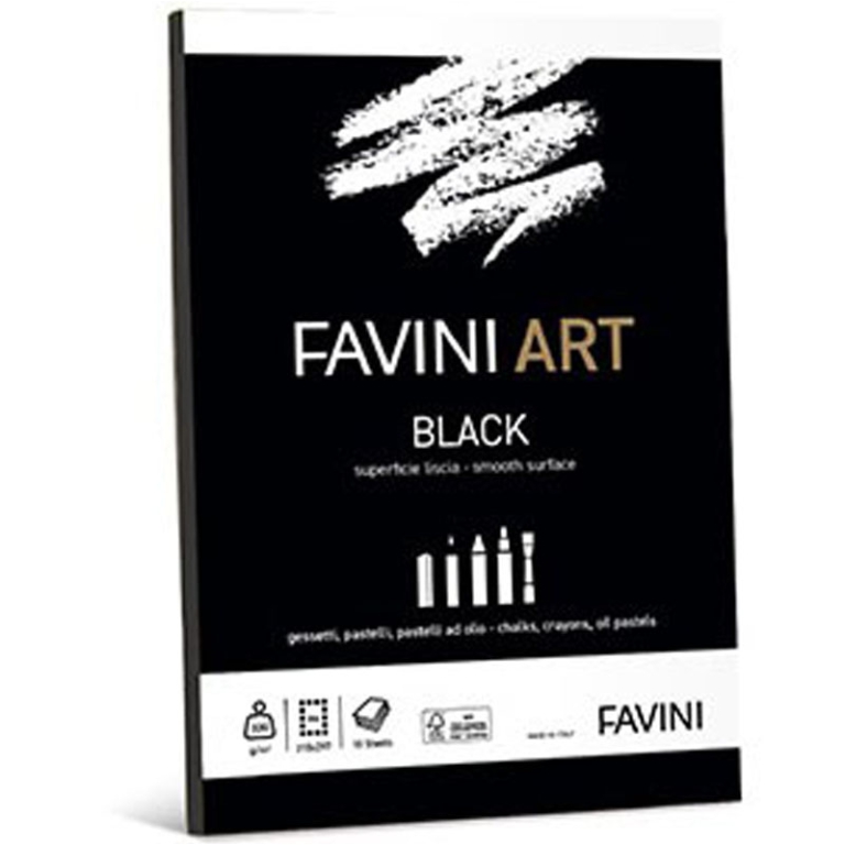 FAVINI ART BLOCCO BLACK  A4 320GR 10 FOGLI