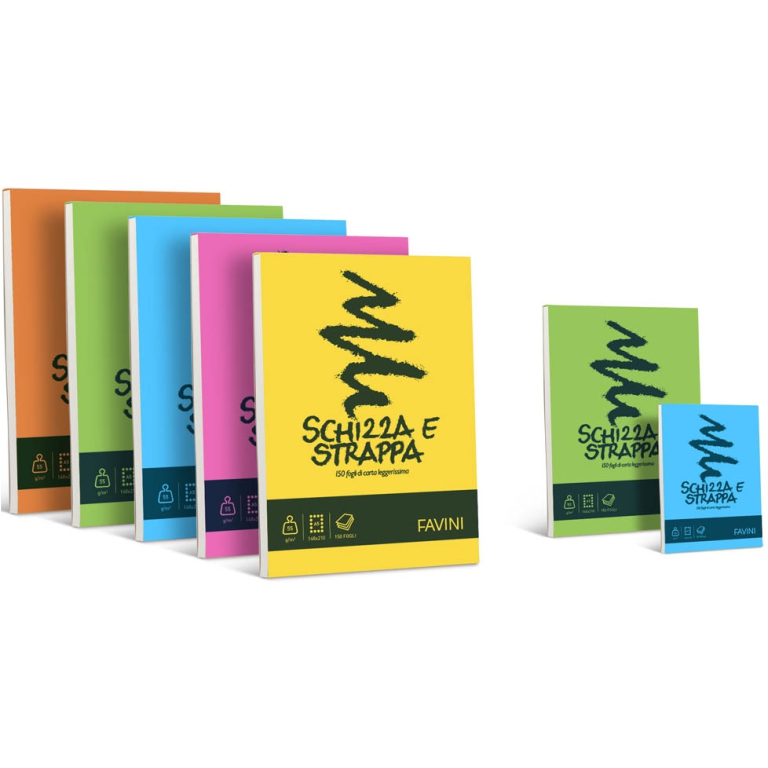 BLOCCO A5 5PZ SCHIZZA&STRAPPA FAVINI 15X21 2
