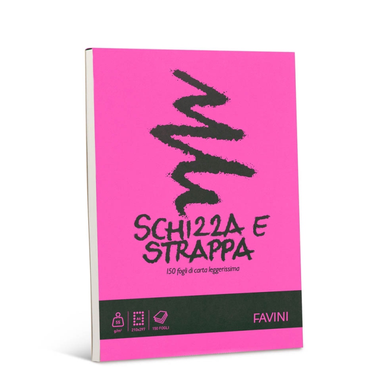 BLOCCO A5 5PZ SCHIZZA&STRAPPA FAVINI 15X21 3