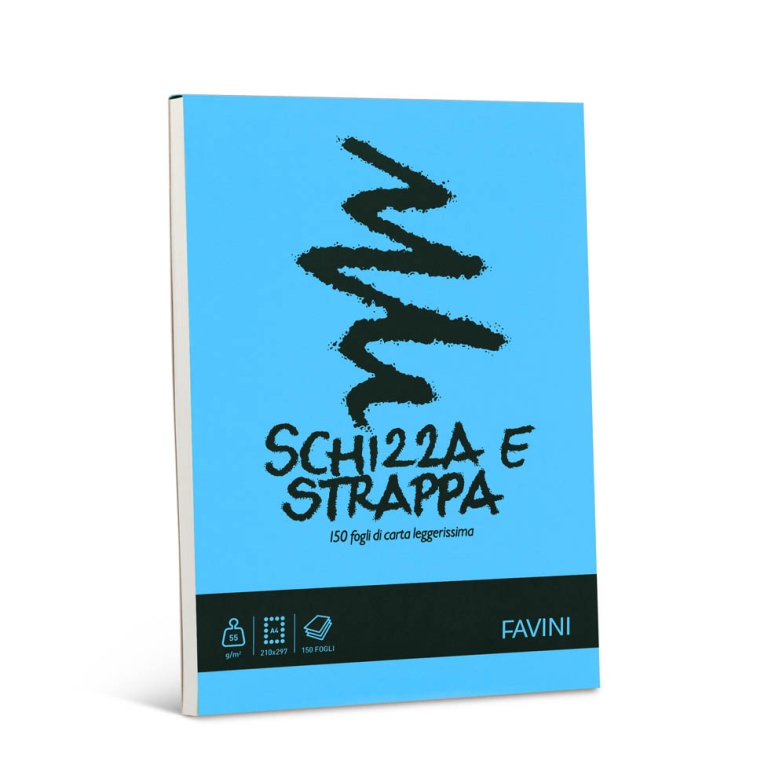 BLOCCO A4 5PZ SCHIZZA&STRAPPA FAVINI 21X29,7 3