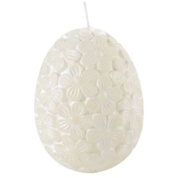 CANDELA H9CM UOVO FIORATA BIANCO