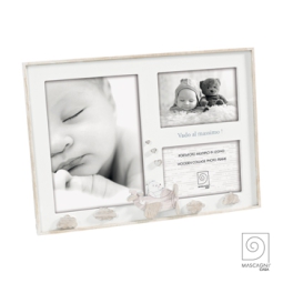 CORNICE MOD.A1433 TRIPLA LEGNO SBIANCATO 13X18CM
