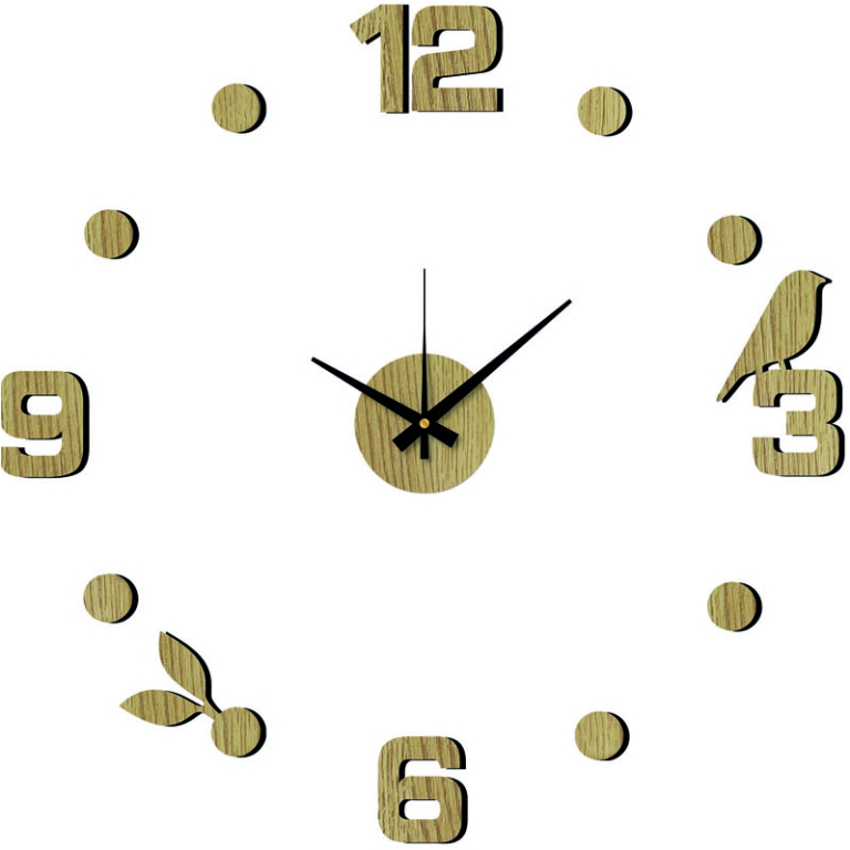 OROLOGIO DA PARETE ORE   ADESIVE DIAM.60CM ROVERE