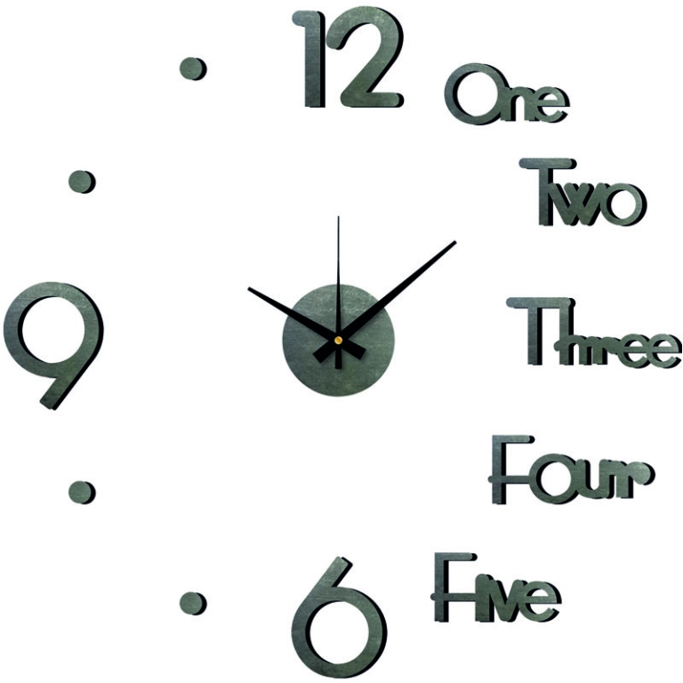 OROLOGIO DA PARETE ORE   ADESIVE DIAM.60CM GRAFITE