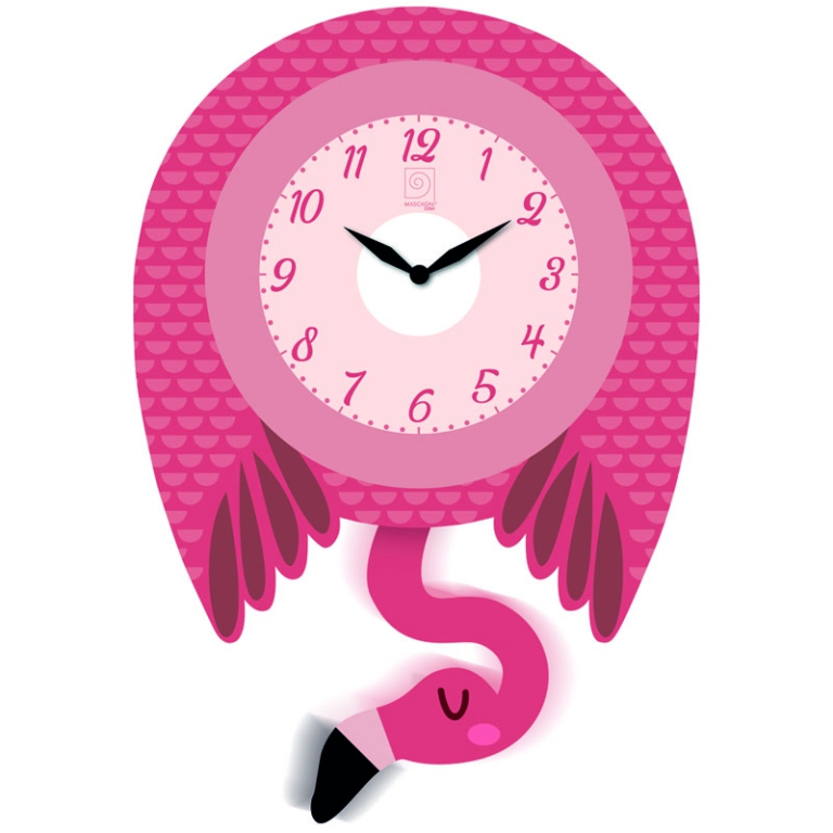 OROLOGIO DA PARETE MDF   PENDOLO 23X33,5CM ROSA