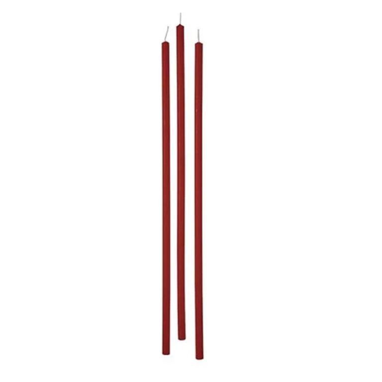 CANDELE STELO 0,9X37CM   12PZ ROSSO