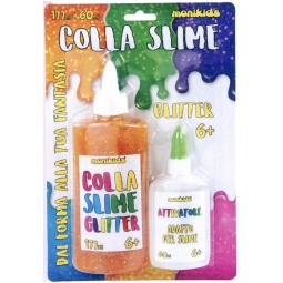 COLLA SLIME 177ML GLITTER CON ATTIVATORE 60ML