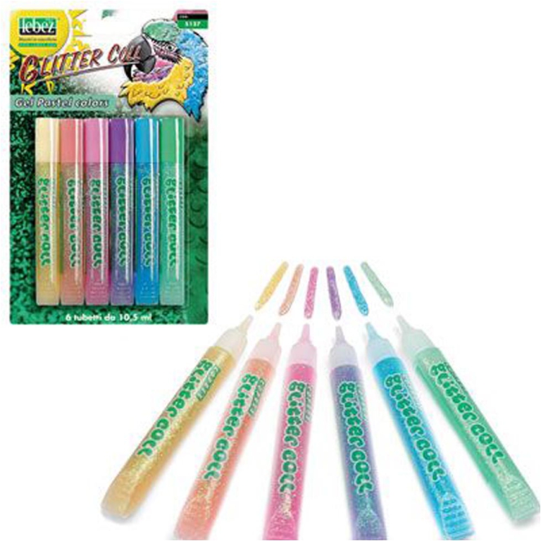 COLLA GLITTER 10,5GR 6PZ COLORI PASTELLO ASSORTITI