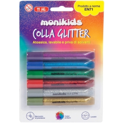 COLLA GLITTER 10,5ML 6PZ COLORI ASSORTITI