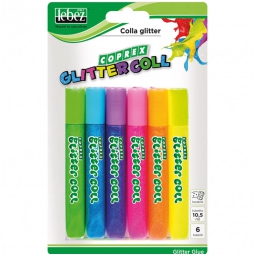 COLLA GLITTER 10GR 6PZ   COLORI GLITTER FLUO