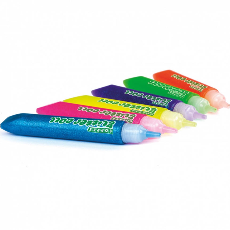 COLLA GLITTER 10,5ML 6PZ COLORI GLITTER FLUO 2