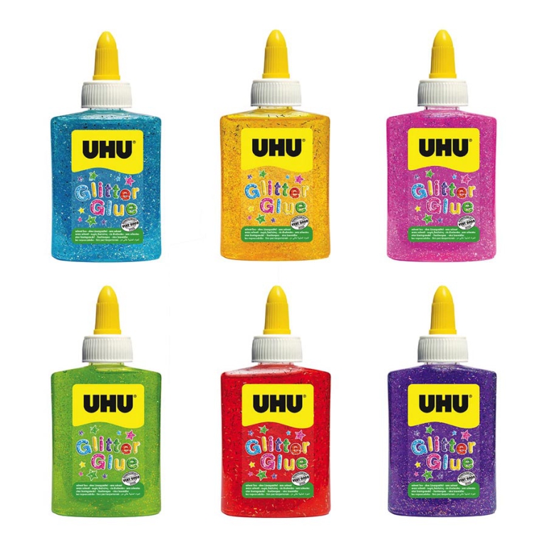 UHU GLITTER COLOURS 12PZ 88,5ML COLLA SLIME