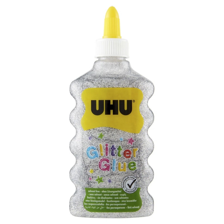 COLLA GLITTER UHU 177ML  ARGENTO