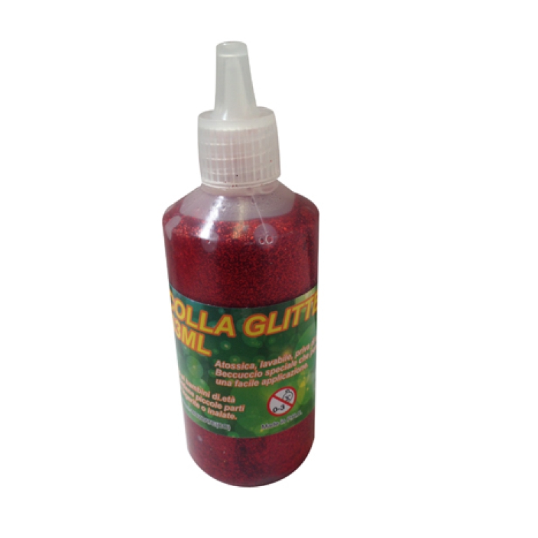 COLLA GLITTER 53ML 12PZ  ROSSO