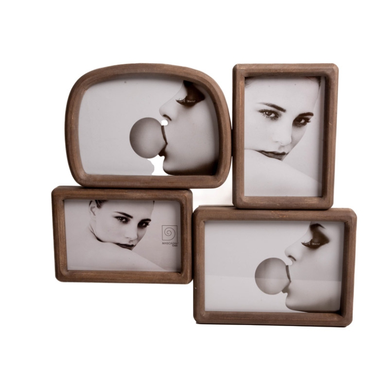 CORNICE MULTIPLA LEGNO   37X32CM 4 FOTO