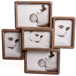 CORNICE MULTIPLA LEGNO   40X40CM 5 FOTO