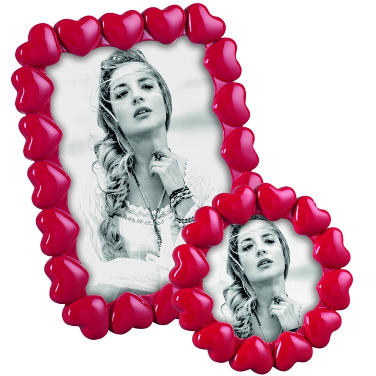 CORNICE MOD.A2048 RESINA CUORI ROSSO 13X18