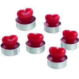 CANDELA TEA-LIGHT 6PZ    CUORE ROSSO