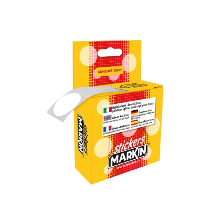 ETICHETTE BOLLINI CHIUDIPACCO 500PZ BIANCO 30MM