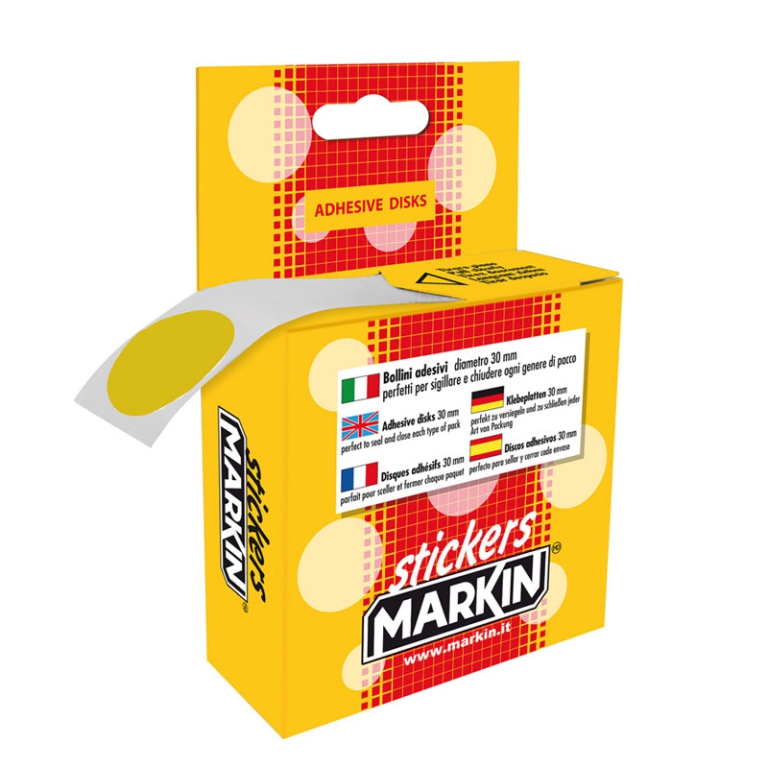 ETICHETTE BOLLINI CHIUDIPACCO 30MM 500PZ ORO