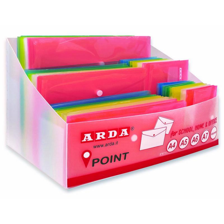 BUSTE PLASTICA CON BOTTONE 120PZ TRASCOLOR EXPO