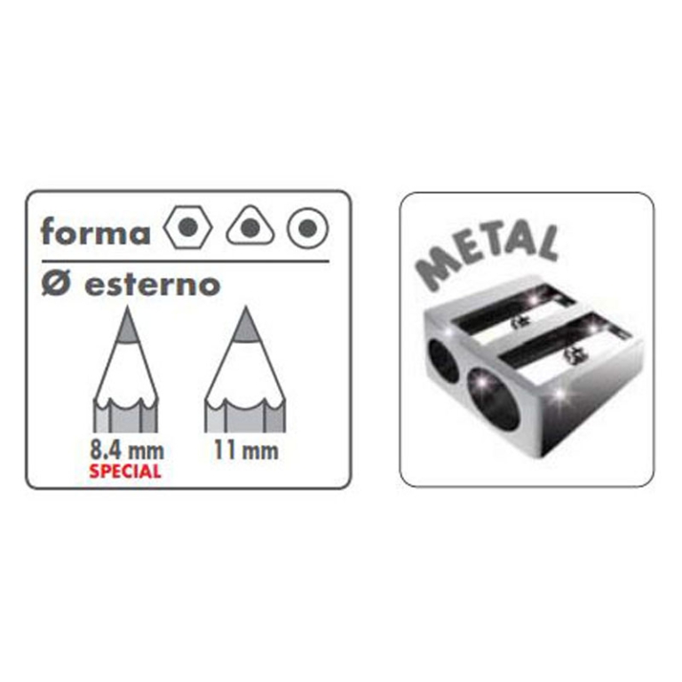 TEMPERINI 2 FORI METALLO SMART FLUO 20PZ EXPO 3