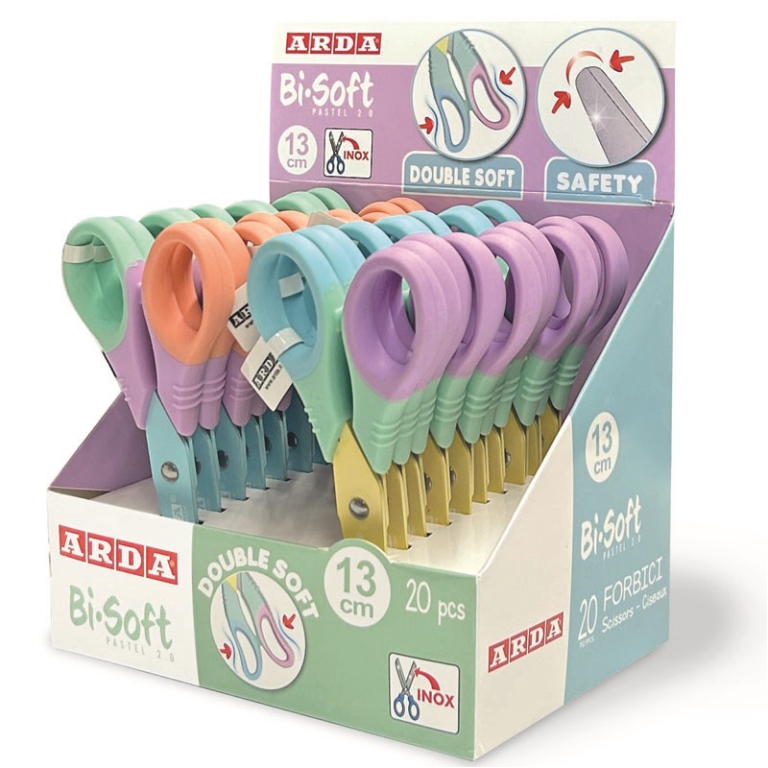 FORBICE 13CM 20PZ BI-SOFT PASTEL BICOLOR 2.0