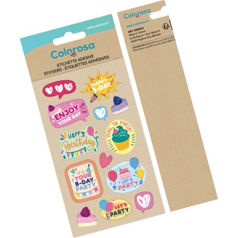 STICKERS ETICHETTE CARTA 225PZ COLOROSA EXPO 2