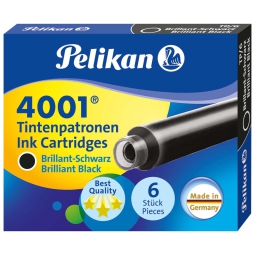 INCHIOSTRO CARTUCCE TP6 10PZ  4001 NERO PELIKAN X STILO