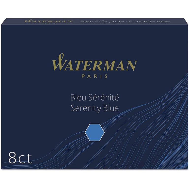 CARTUCCE WATERMAN 8PZ BLU MODELLO STANDARD INCHIOSTRO